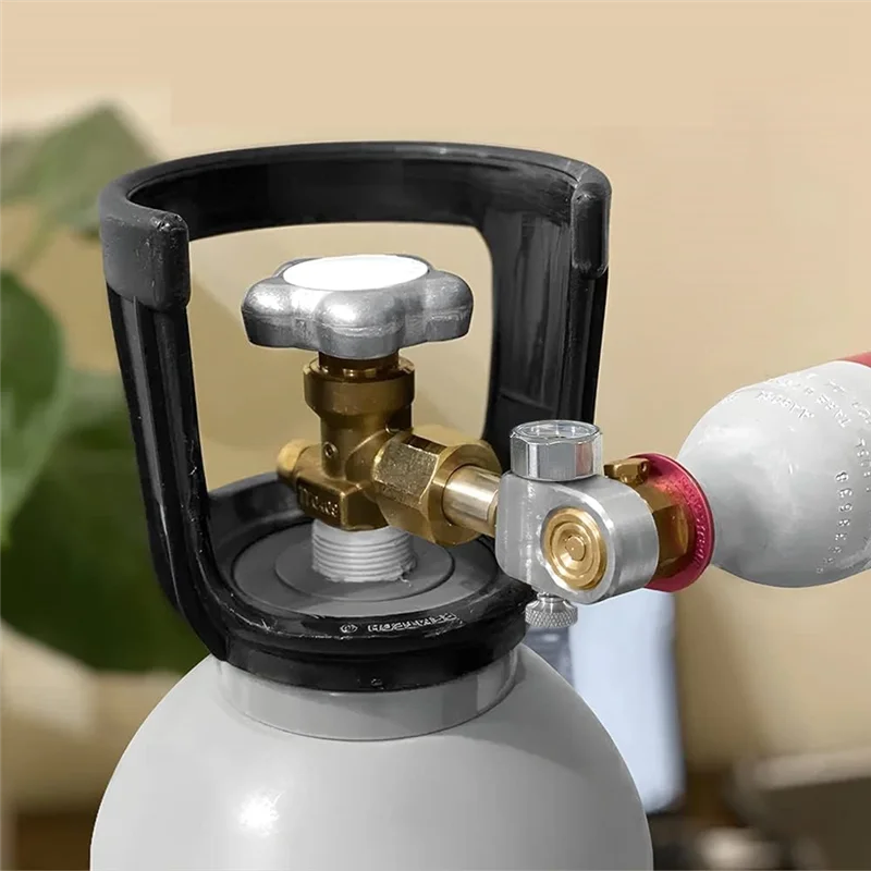 Top Verkoop CO2 Refill Adapter Fit Voor Duo, Art, Terra Quick Connect CO2 Cilinder Met 3000Psi Manometer Voor W21.8-14 CO2 Bottl