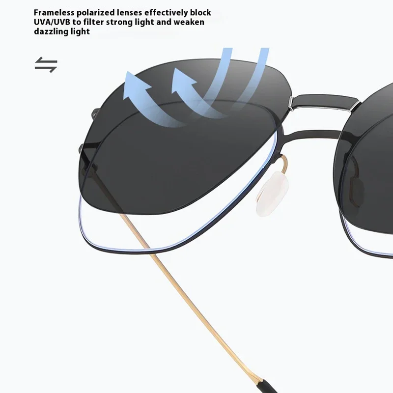 

XUKA Sports Magnetic Clip Polarized No Screw Frame 2 in 1 Titanium Myopia Sunglasses Men Women Optics Ultralight Glasses -0.50 t