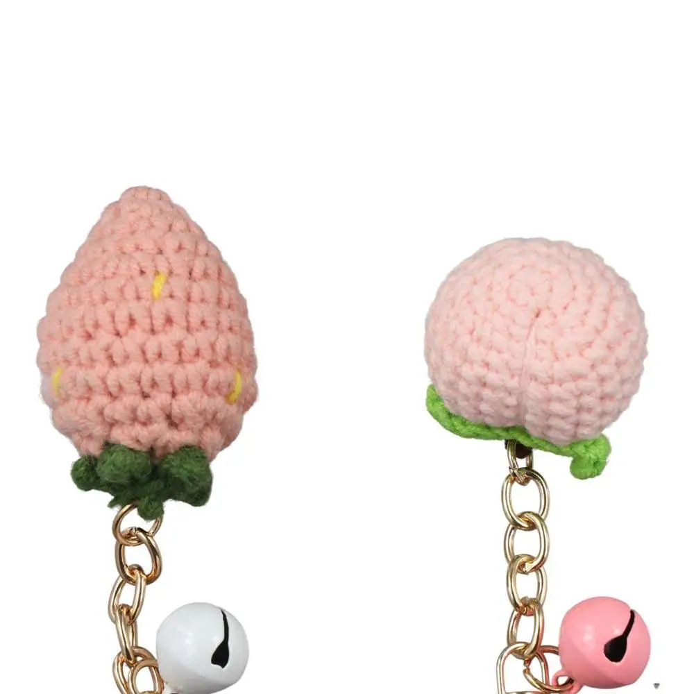 Criativo limão donut fruta chaveiro crochê morango tricô carro chaveiro melancia laranja malha chaveiro senhoras meninas