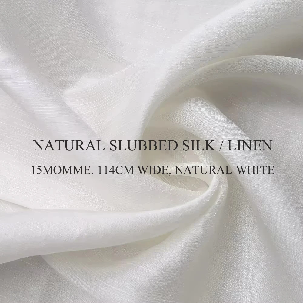 

Шелк-лен Mulberry, ширина 45 дюймов, продается на метры, натуральный белый шелковый льняной материал с эффектом слаббинга