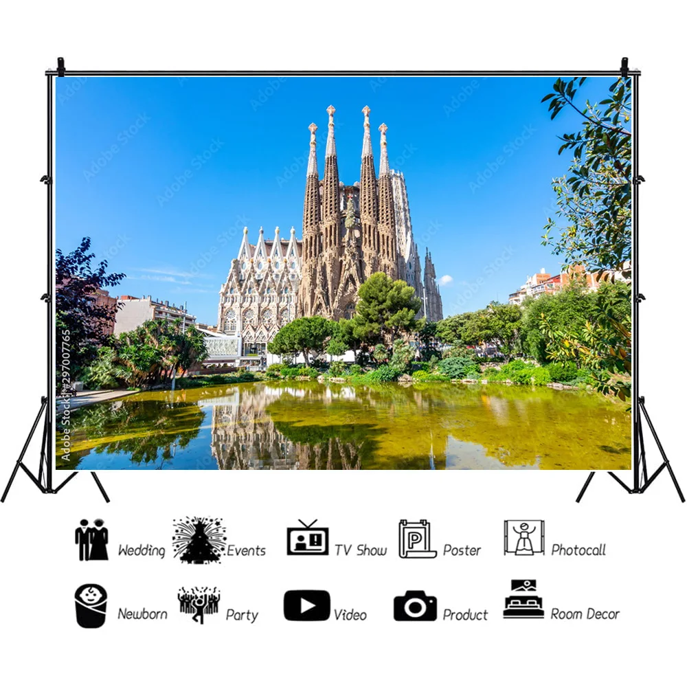 NITREE Art Cloth Background European Landscape Famous Scenic Spots Street  Night Scene Photography Background Props  OZ-07