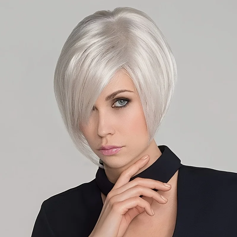 

Women's Synthetic Wig with Side-Swept Waves, Voluminous Fashionable Black Curly Hair Wig, Suitable for Daily Wear and Cosplay