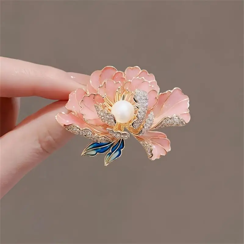 1/2/3 buah Pink Biru Peony bunga bros untuk wanita mode mewah berlian imitasi bros Pin garmen perhiasan aksesoris hadiah