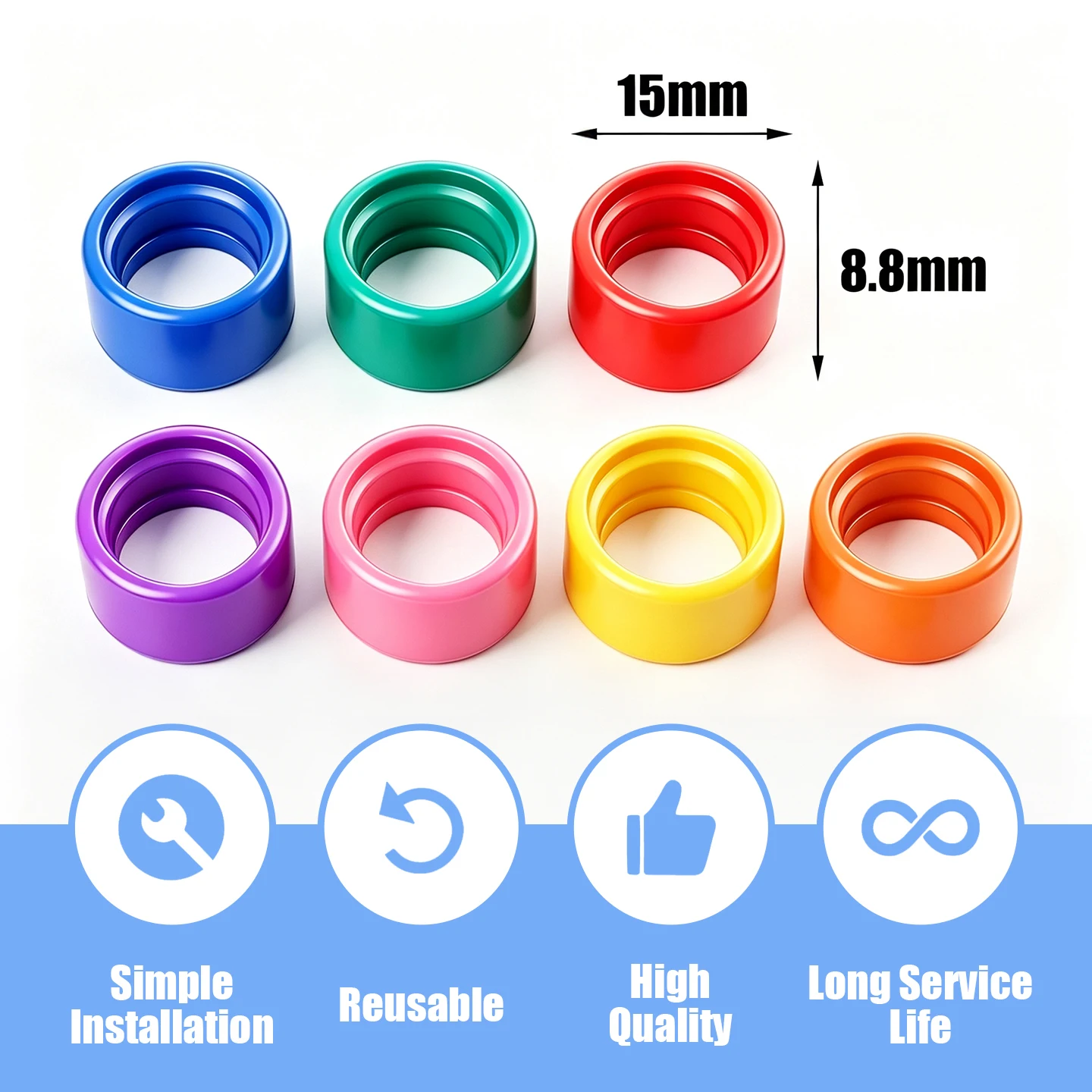 Anneau d'identification couleur pour antenne de talkie-walkie, anneau d'identification couleur pour radio portable, logo décoratif, accessoire pour talkie-walkie, en caoutchouc
