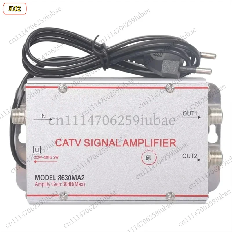 8630MA2 30dB Digital Cable TV Signal Booster Amplifier Splitter 45-860MHz EU Plug Antenna Equipment