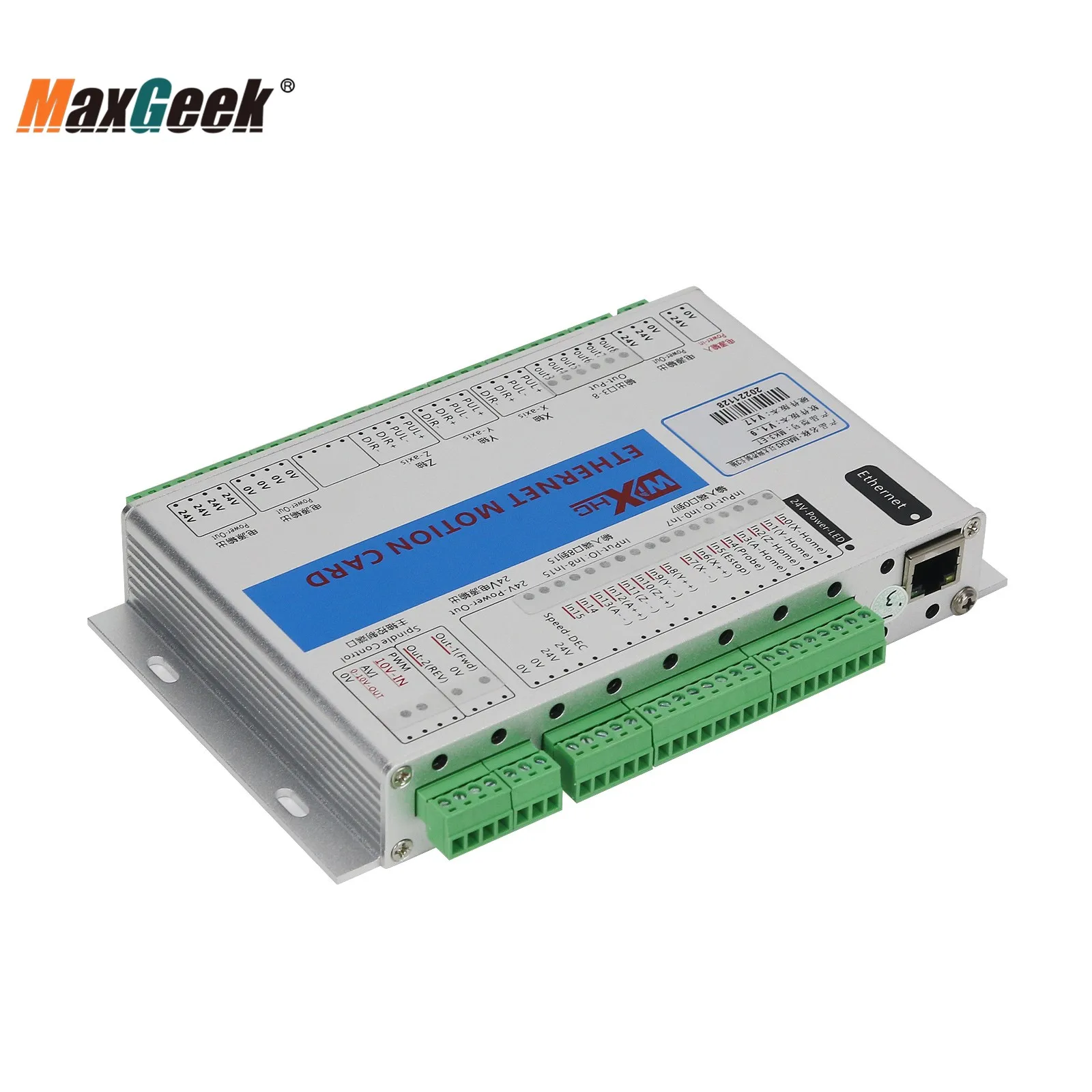 Maxgeek 3/4/6 Axis Mach3 CNC Controller Board Ethernet Motion Card Ethernet Port CNC Motion Controller