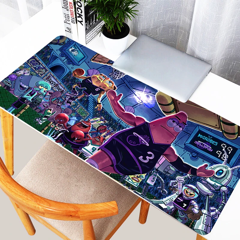

Desk Mat Cartoon Mousepad Kawaii Anime Mouse Pad PC Accessories S-spongeBob S-squarePants Gamer Keyboard Pad Gaming Extended Mat
