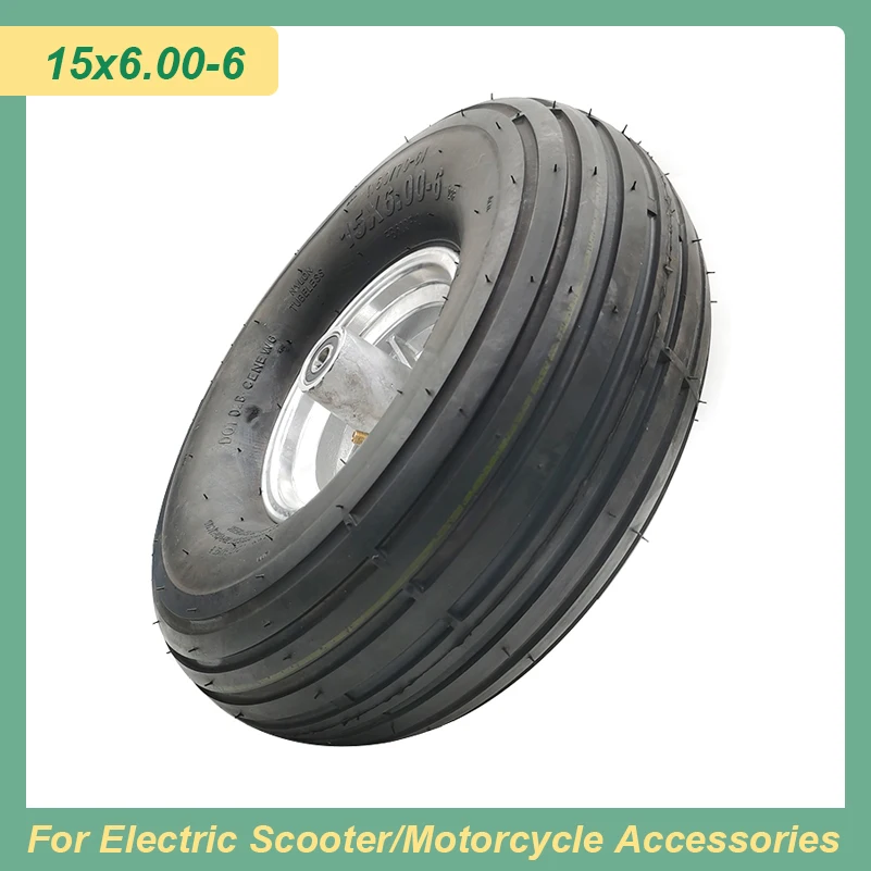 15x6.00-6 Wheel Tyre Tubeless Tire Aluminum Alloy  Hub for Small Citycoco Electric Scooter   Accessories