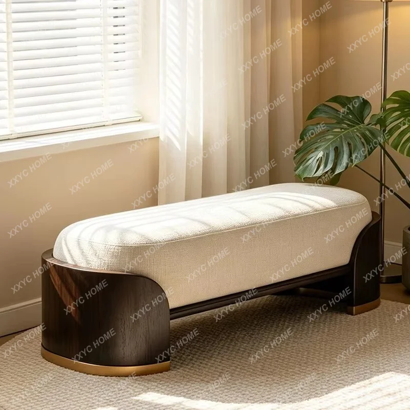 XX modern simple solid wood sofa bench cloakroom fabric shoe changing stool