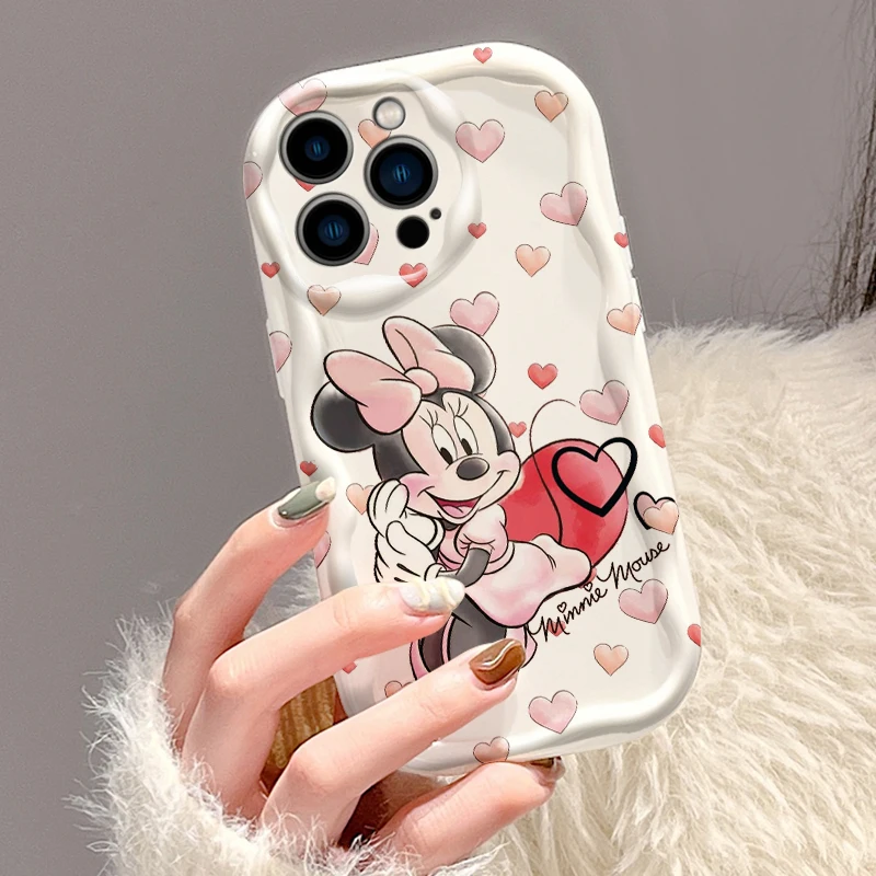 Minnie myš růžová děťátko pro jablko iPhone 15 14 13 12 11pro XS XR X pro maxi plus vlna mazat měkké telefon pouzdro