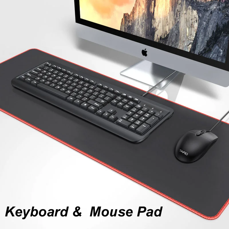 Keyboard and mouse pad enlarged, oversized, thickened, elongated, office gaming lock edge desk pad, smooth gaming mouse pad