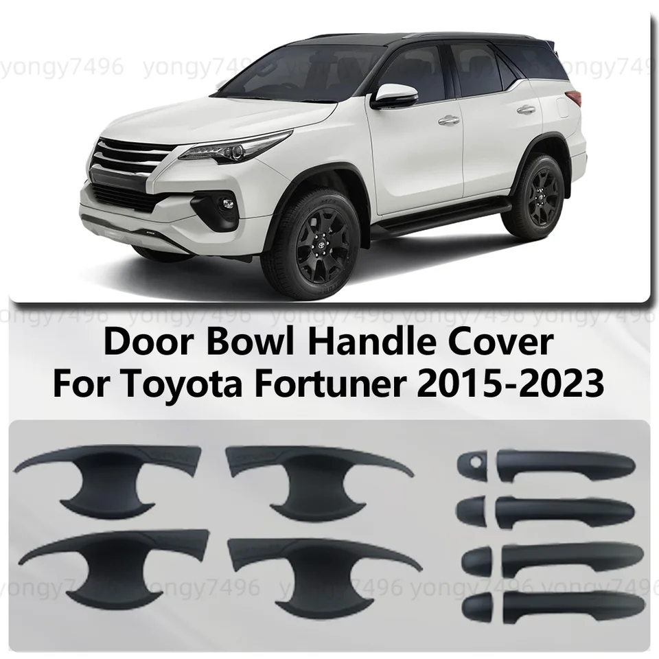 For Toyota Fortuner 2015 - 2023 Chrome Silver Matte Black Door