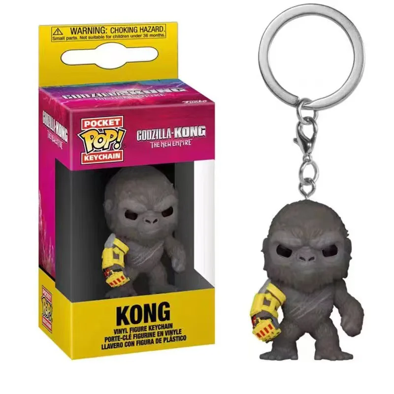 2024 nuovo FUNKO Pocet portachiavi film il nuovo impero Godzilla VS. Kong Vinyl Figure portachiavi giocattoli con scatola portachiavi regali