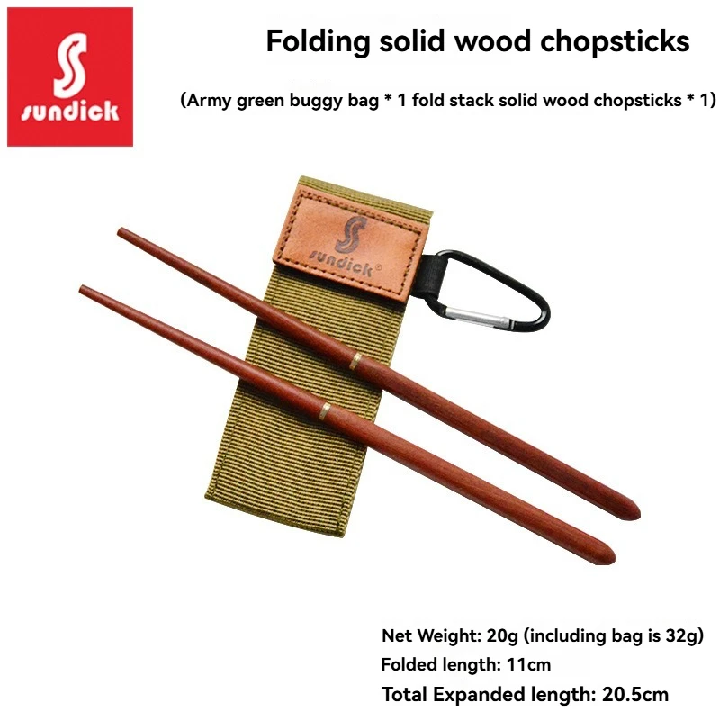 New Outdoor camping travel portable folding chopsticks solid wood chopsticks gift chopsticks storage portable bagged chopsticks view 6