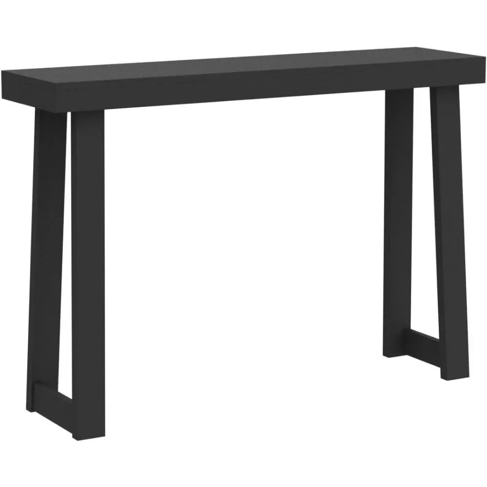 Corner Table 46.25 Inches, Sofa Narrow Entrance Table in Hallway Behind Sofa, Easy To Assemble Black Corner Table