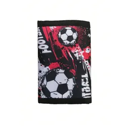 Soccer Football Print  Kids Wallets Boys Slim Wallet Trifold Sports with Travel Coin Purse Cards Holder Children's Gifts