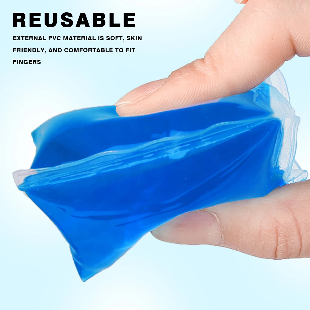 Paquete de hielo portátil de PVC para dedos, Gel frío multifuncional, reutilizable, suave para lesiones, tendinitis, cuidado corporal del pie