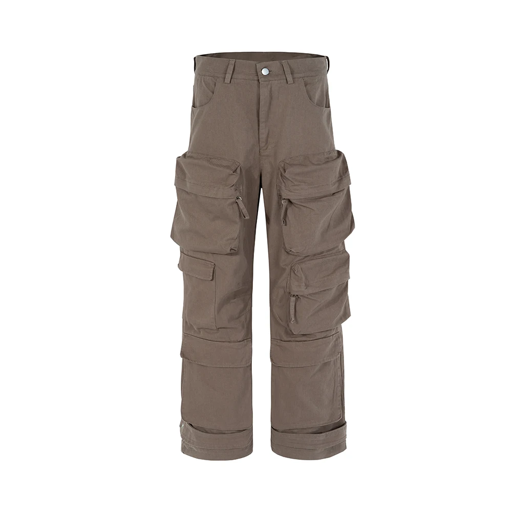 Y2k Multi-taschen Gerade Baggy Cargo Hosen für Männer Pantalones Hombre Schwarz Overalls Streetwear Lose Beiläufige Hosen Übergroßen