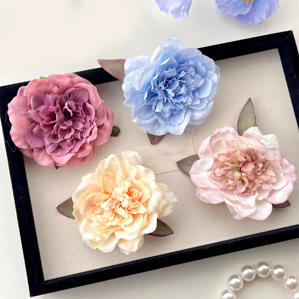 New Girls Hair Accessories Simulation Flower Cloth Hair Bands Rose Hair Ties Woman Accesories Wholesale