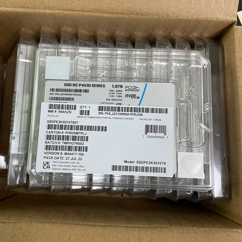 NEUE Original Für INTEL P4510 8T 4T 2T 1T U.2 NVMe 2,5 in Schreiben Dichten Server unternehmen SSD Solid State Drive Neue