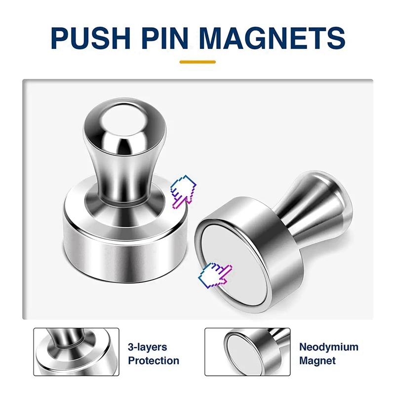 Магниты на холодильник для белых досок, 30 нажимных магнитов для холодильников, мощные неодимовые магниты на холодильник для офиса