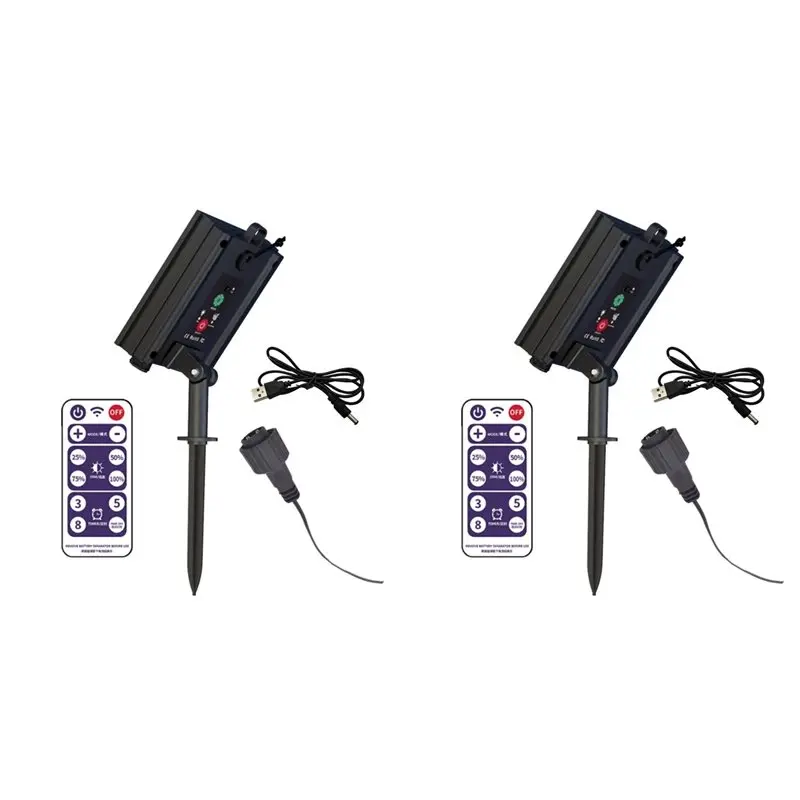 AB33-2X Solar Battery Box Kit Pack Powered Lithium Panel Light With Remote Control For Led String Strip Lamp 24V DIY