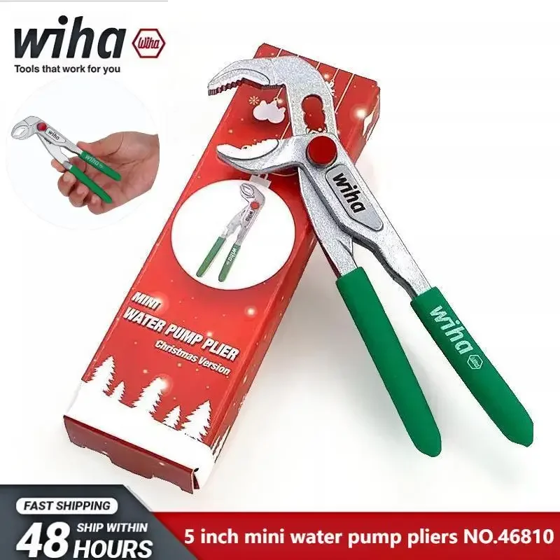 wiha NO.46810 Mini Multifunctional Water Pump Pliers 5 inch Single Hand Precision Pipe Pliers 5 Quick Adjustment Positions