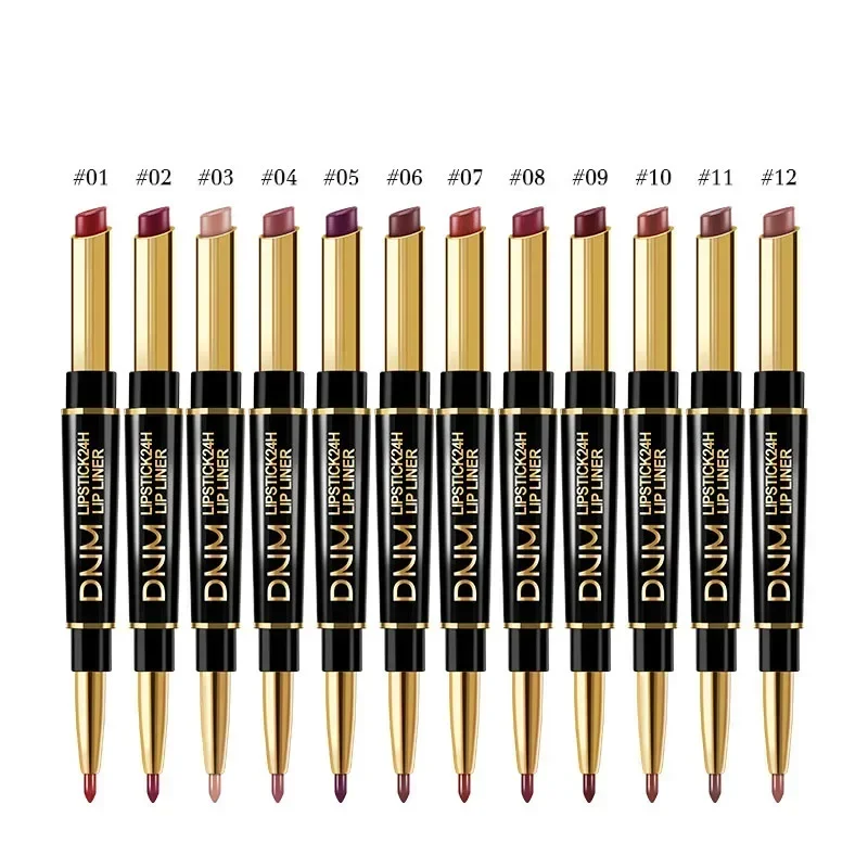 Nude Lipsticks Set Beauty Long Lasting Waterproof Pigment Matte Lipstick Pencils Moisturizer Lip Liner Pen Make Up Kits Sexy Red