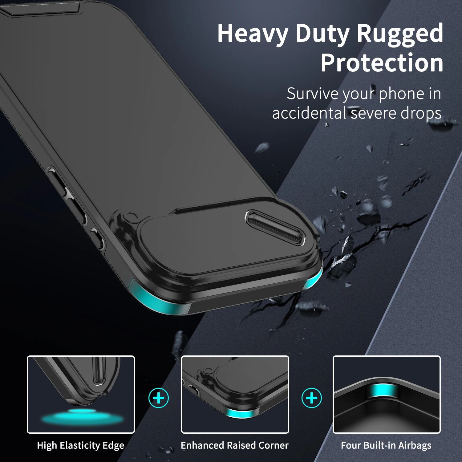 Funda protectora de lente de cámara con ventana deslizante, a prueba de golpes, para iPhone 17 Pro 17Air 15 14 16 17 Pro Max, cubierta dura híbrida, equipo para exteriores