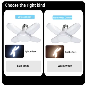 28W Fan Fan Led Led E27 LED LED Foldable 220V 110V Home Lamps Living Room Warehouse Garage Ceiling Light 10 Main Industrial Luminaire Sales - №6