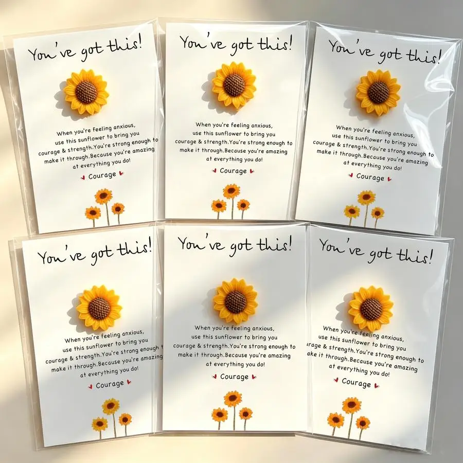 1/5/10/20/50/100pcs You've Got This Sunflower Pocket Hug Card Emotional Support Encouragement Token, Inspirational Positive Affi