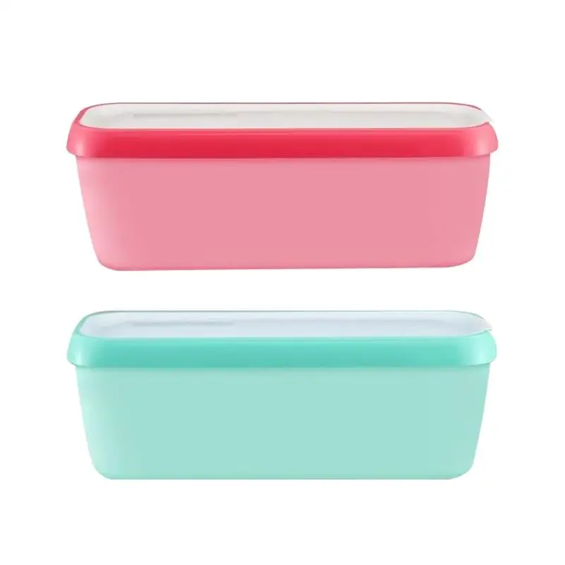 

Q6PE Convenient Ice Cream Storage Box for Families Rectangular Yogurt Container Tub