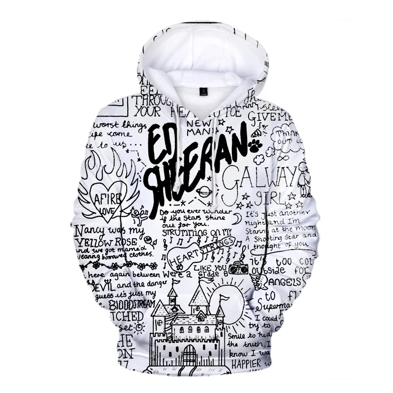 New Ed Sheeran 3D Print Hoodie Men Women Pullover Hooded Harajuku Oversized Hoodies Hip Hop 3d Hoodies Sweatshirt Tops