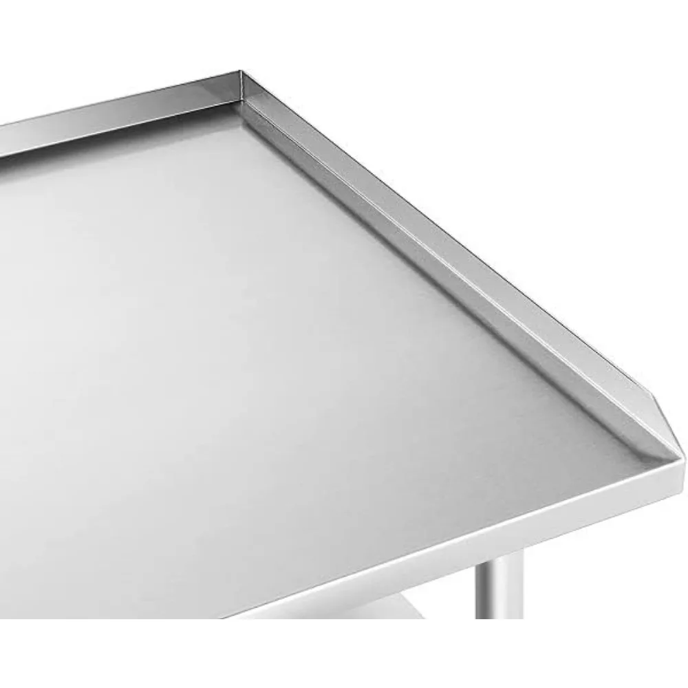 Commercial Work Table with Backsplash and Sidesplashes Stainless Steel Table with Sideguards, 48" Long x 30" Deep