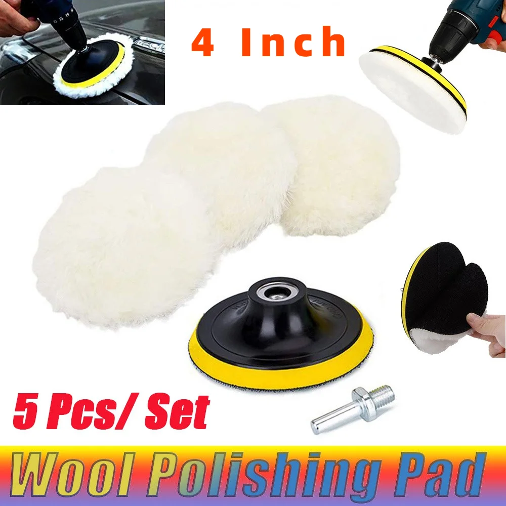 5PCS/Set 4inch Car Polishing Waxing Buffing Wheel Pad Car Polisher Kit for Auto Car Paint Care Car-styling