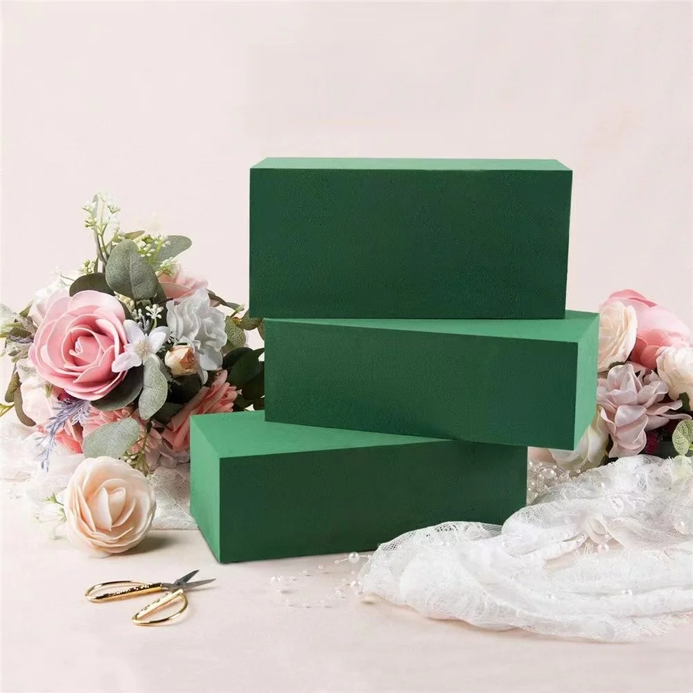 1PC Dried Floral Mud Flower Foam Brick Fresh Dried Flowers Flower Arrangements Green Bricks Block Mud Wedding Garden Home Decor