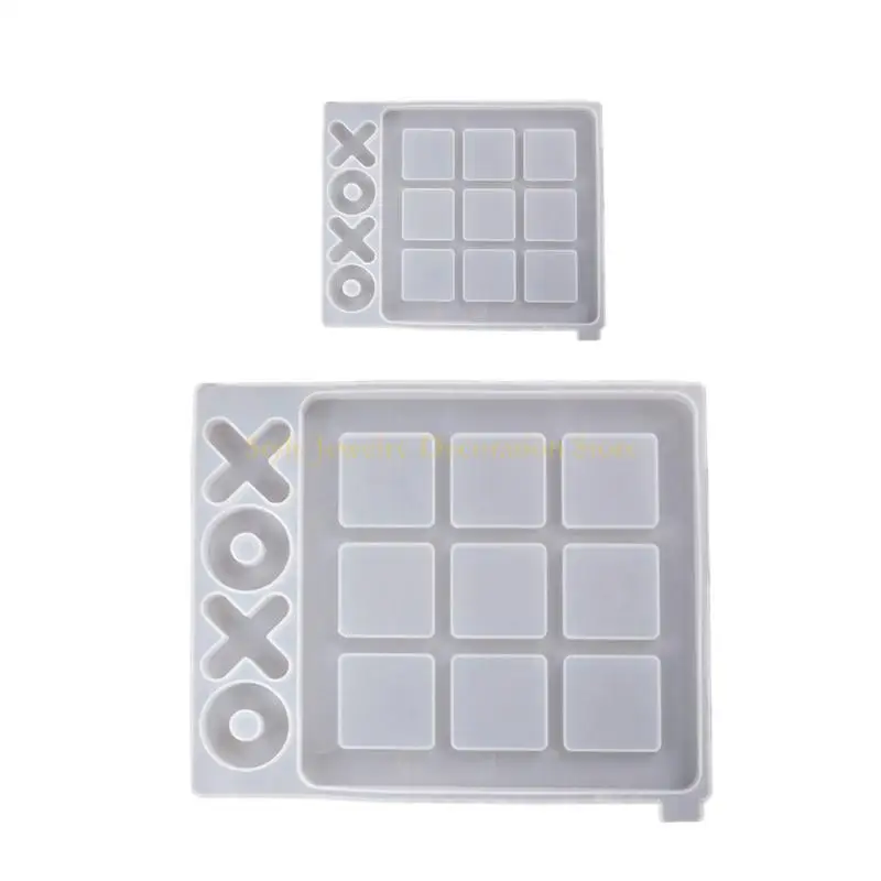 

D46E Resin Mold with Chess Pieces Mold X O Board Game Silicone Molds for Resin Casting DIY Tabletop Board Game