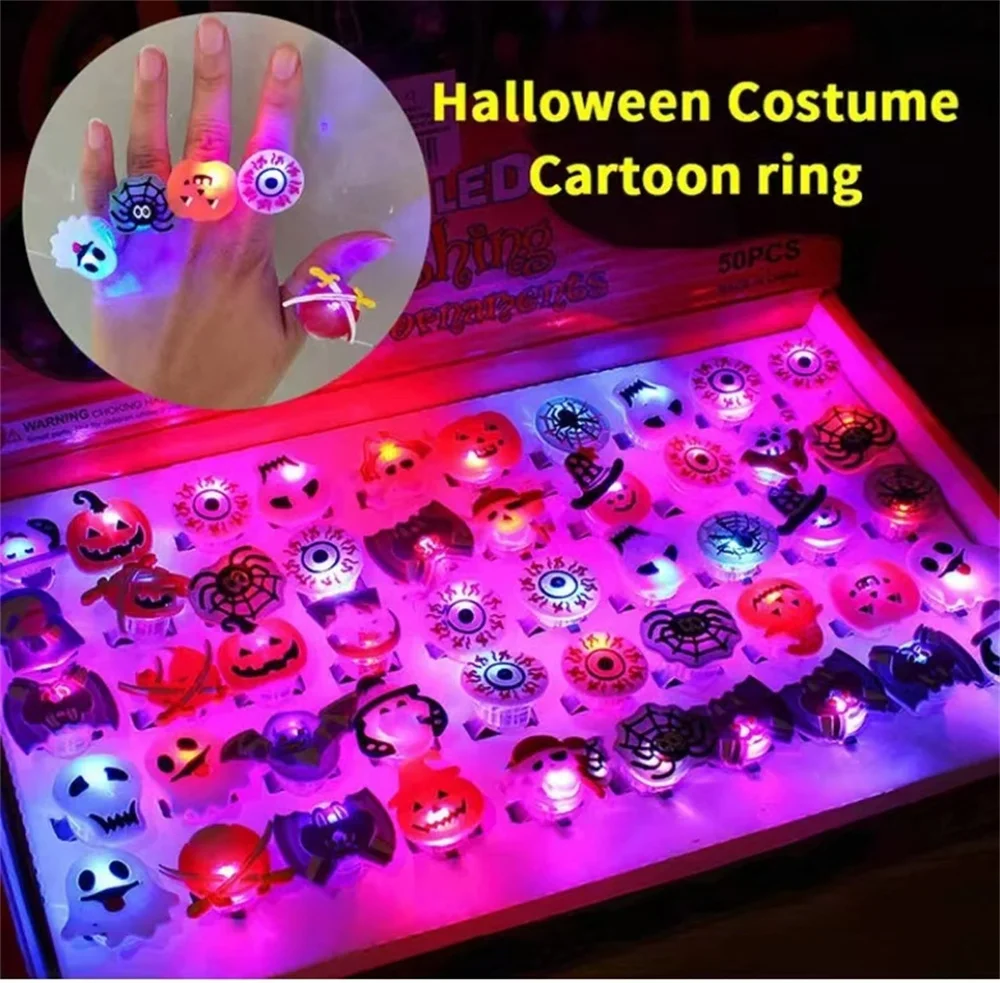 Halloween Glowing Ring Necklace Bracelets Christmas Gift for Kids Toy Decoration Light Stuff Costumes Accessories