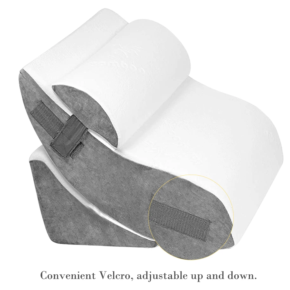 Bed Wedge, Premium 45D Memory Foam Pillow Set, GERD Acid Reflux Relief, Post Surgery Maternity Leg Rest