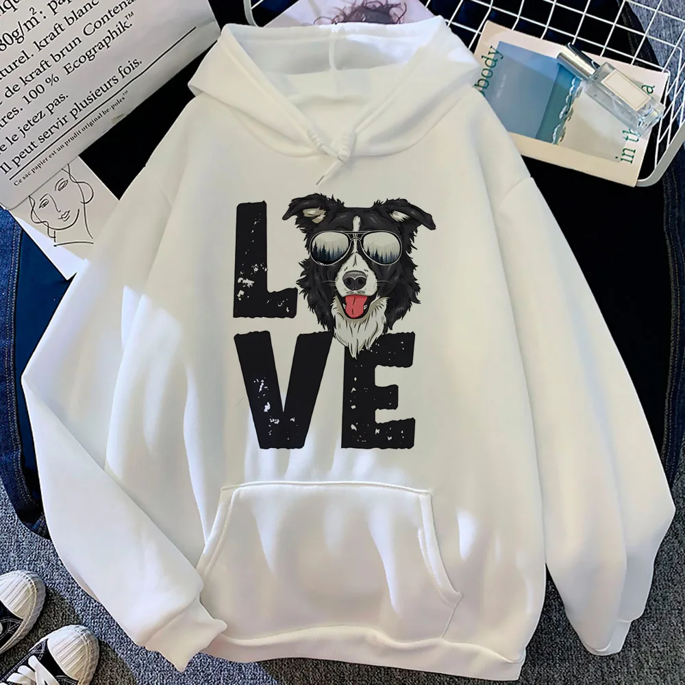 

Border Collie hoodie casual wear comic printed design pattern elegant anime teen tracksuits streetwear pattern youthful