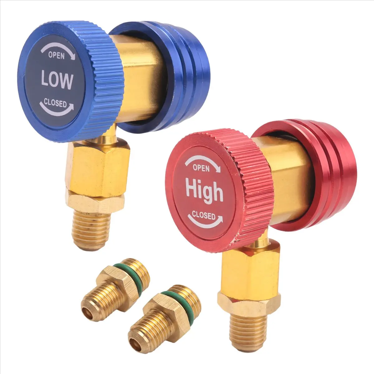 【TODAY-BUY】Freon R134A Auto Car Quick Coupler Connector Brass Adapters Air Conditioning Refrigerant Adjustable Manifold Gauge