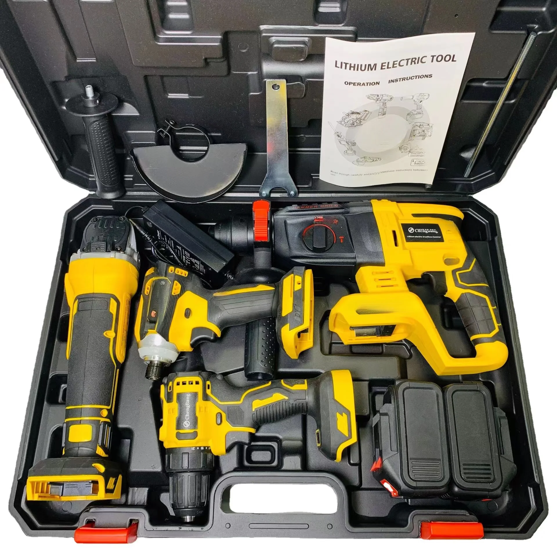 Power drill set of China factory, portable brushless cordless drill, lithium battery power tool kit