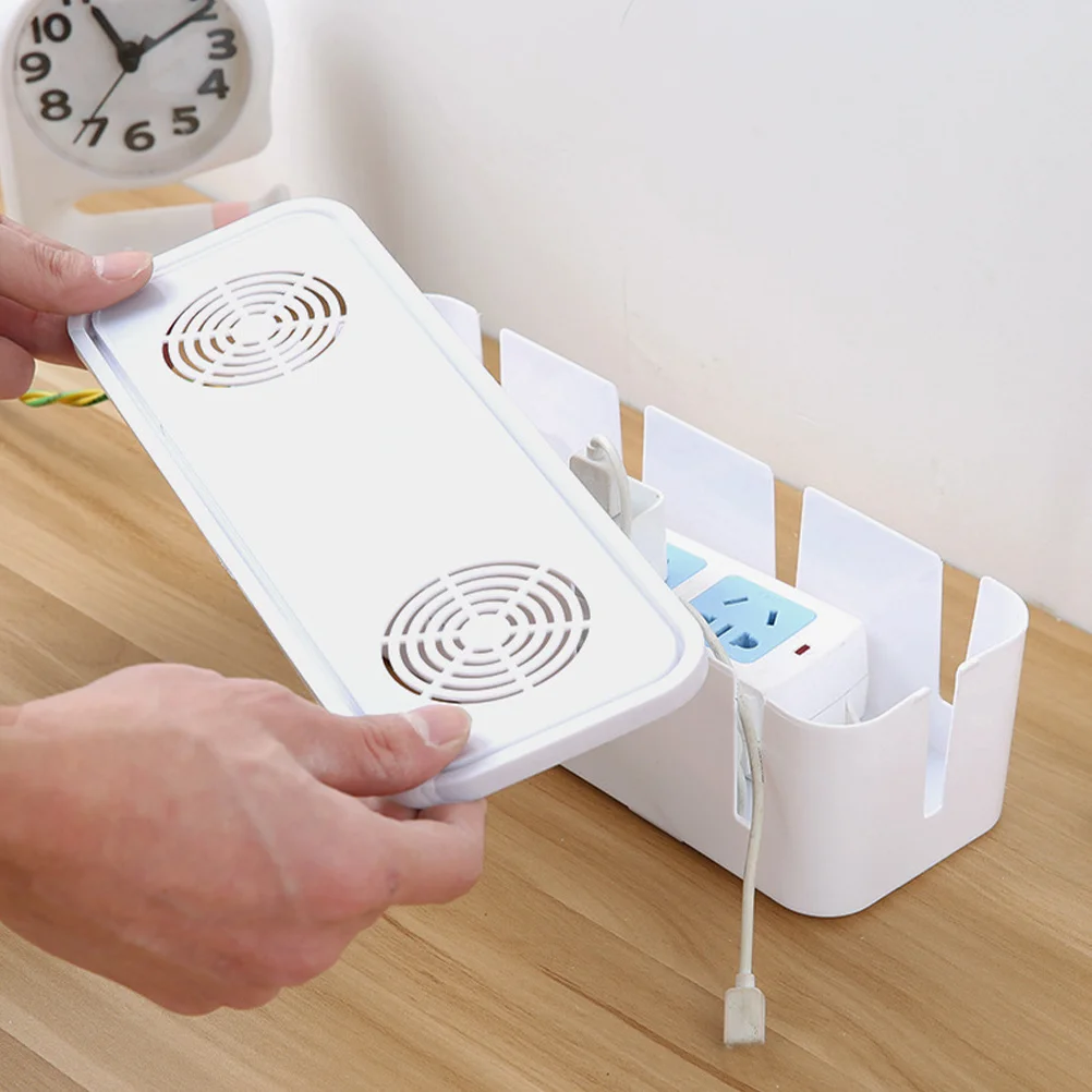 3Pcs Cable Organizer Box Desk Computer Cord Management Strip Storage Cord Holder Electrical Wire Organizer