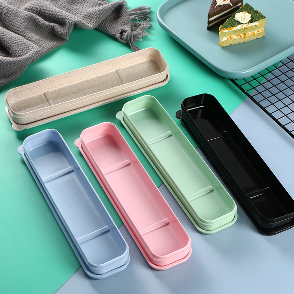 Cutlery Storage Box Carrier Containers Universal Organizer Boxes Small Size Plastic Carrying Case Chopstick Container Black