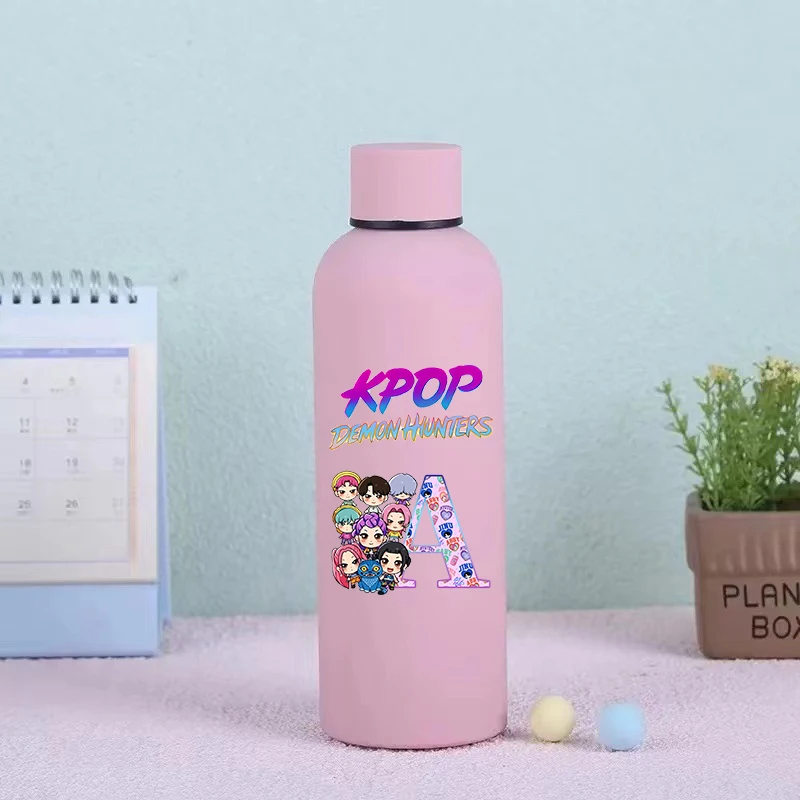 

500ml KPop Demon Hunters Insulated Cup Large Capacity Stainless Steel Water Bottle Anime Pattern Water Bottle Children's Gift