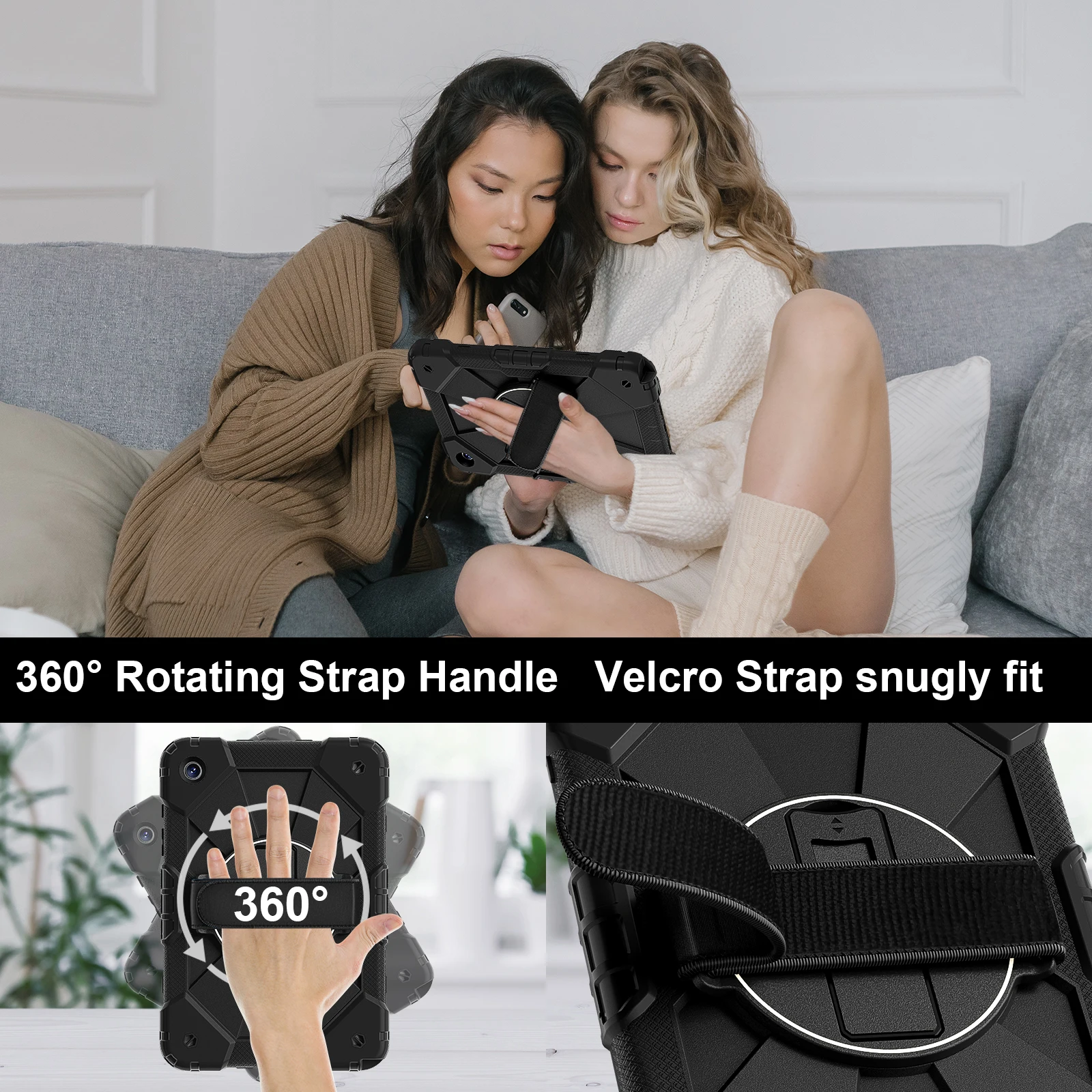 حافظة مدرعة شديدة التحمل لهاتف سامسونج تاب A11 A9 Plus 11 "SM-X230 X236 X210 X215 X216 X218 غطاء حامل دوار مع حزام الكتف #1