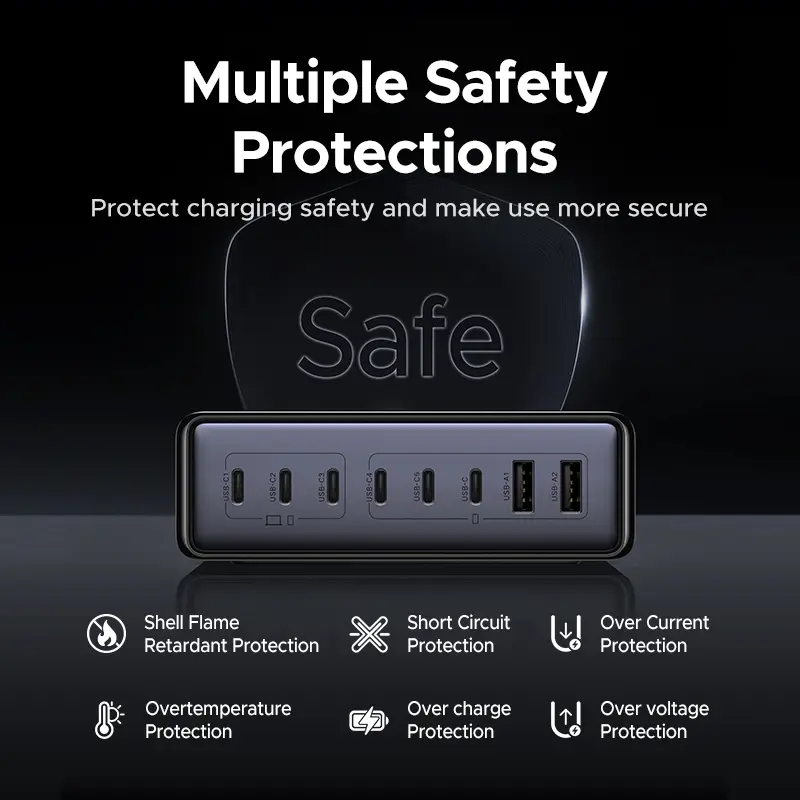 【Korean Plug】UGREEN 200W GaN Charger 8 in 1 Desktop Charging Station For Macbook Laptop iPhone 18 17 Pro Xiaomi Samsung Tablet - 6