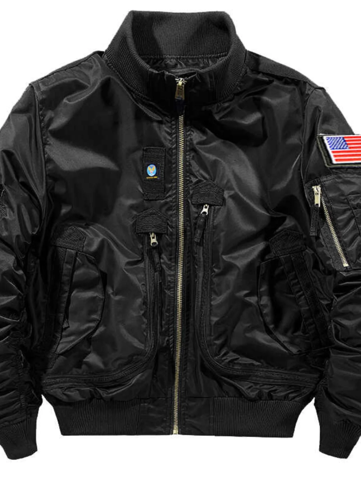 

Весенне-осенняя мужская повседневная куртка с воротником-стойкой, верхняя одежда большого размера, свободное молодежное спортивное тонкое пальто M Faion Urban Sle