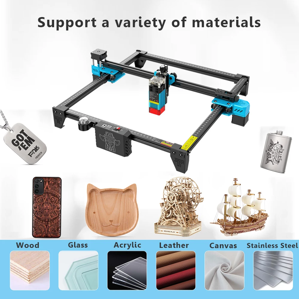 Imagem -03 - Máquina de Gravação a Laser Tts10 Pro Controle Wifi Acrílico Madeira Couro Metal Gravador Corte 600x600 mm Twotrees-tts55