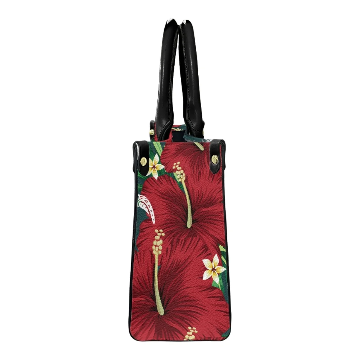 Bolsa Crossbody impressa tribal para mulheres, bolsa de couro padrão tartaruga marinha, flor de hibisco havaiana, tatuagem feminina